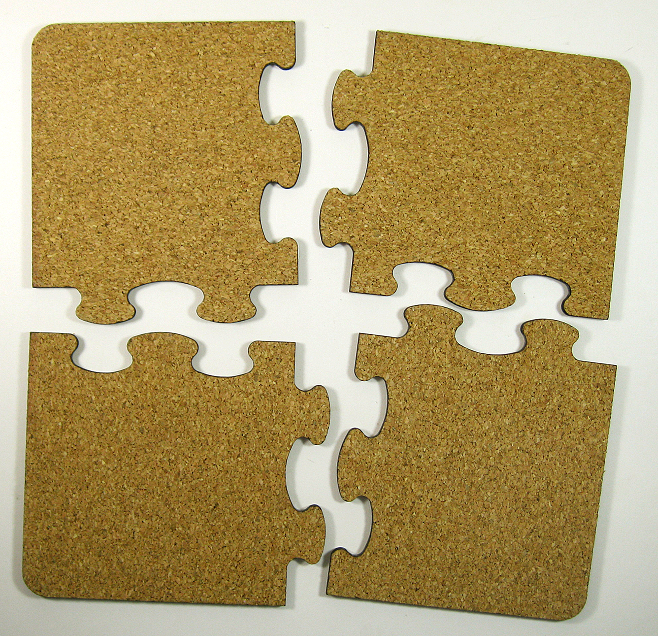 Unisub jigsaw puzzle cork backed coasters for dye sublimation printing