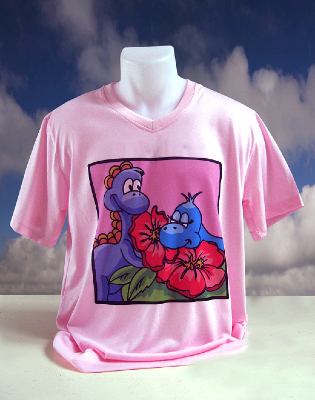 sublimation on pink shirt