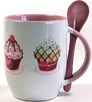21MSB36303 - two tone mugs with spoons