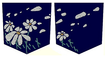 Rhinestud pocket flower design (pack of 5)