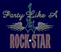 Party like a Rock Star rhinestud design (pack of 5)