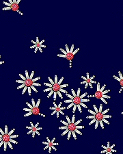 White and pink daisy rhinestud design (pack of 5)