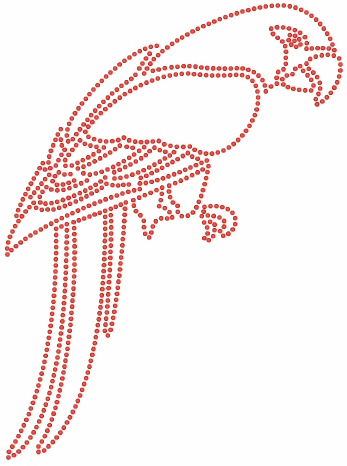 Parrot rhinestud design (pack of 5)