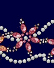 Floral stripe rhinestud design (pack of 5)