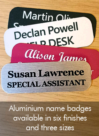Aluminium name badges