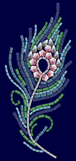 Pastel flower rhinestud design (pack of 5)