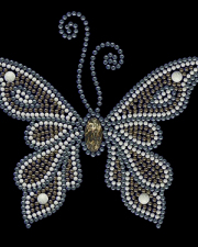 Gold, silver and white nailhead butterfly (pack of 5)