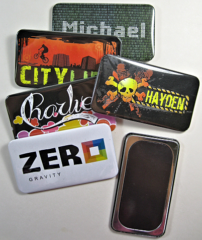 Oblong badge fridge magnets