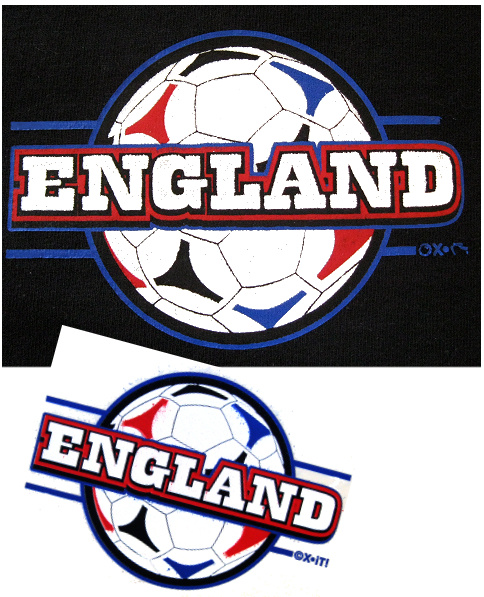 England football sleeve/breast pocket logo heat transfer