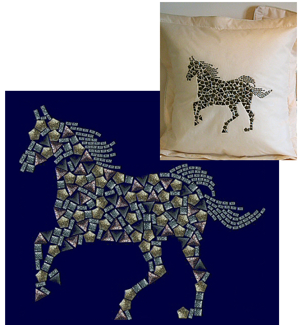 Mosaic horse (pack of 5)