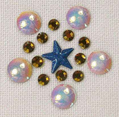 Star nailhead and rhinestone design (pack of 40)