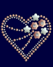 Floral heart nailhead and rhinestone design (pack of 20)