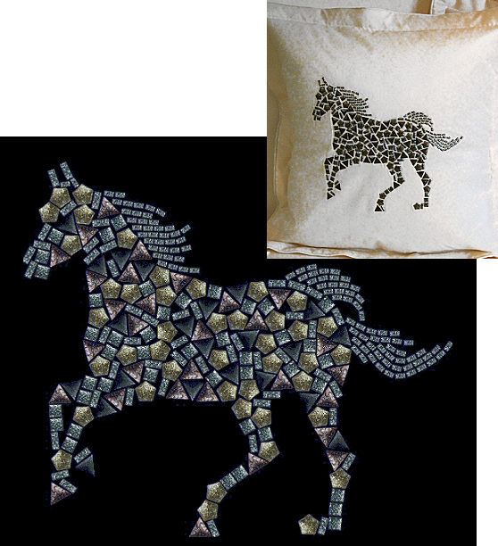 Mosaic horse (pack of 5)