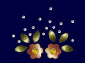 Flower nailhead and rhinestone design (pack of 40)