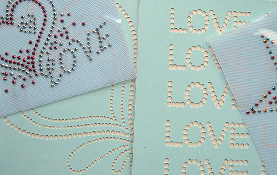 Rhinestone stencil material and hotfix acrylic tape
