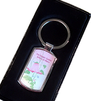 Keyring rectangular shaped silver with presentation box (03)