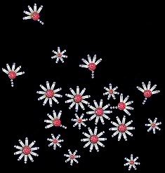 White and pink daisy rhinestud design (pack of 5)