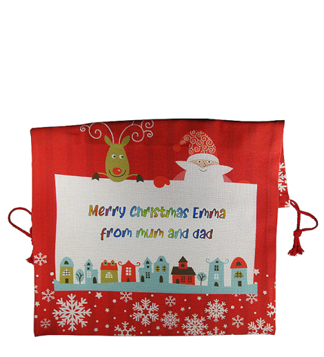 100% polyester linen Santa sack