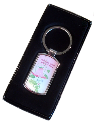 Keyring rectangular shaped silver with presentation box (03)