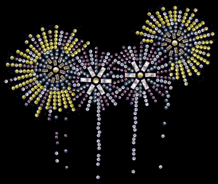 Fireworks rhinestud design (pack of 5)