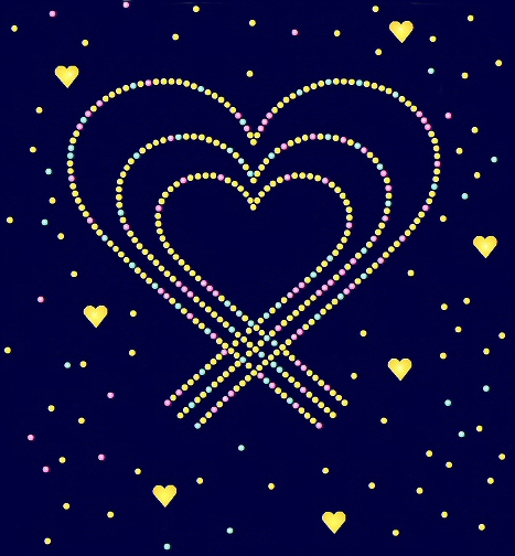Heart with hearts rhinestud design (pack of 5)