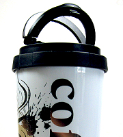 Java Thermos coffee mug with handles