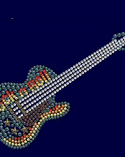 Guitar rhinestone and nailhead design (pack of 5)