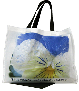 Polyester beach bag with black handles