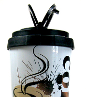 Java Thermos coffee mug with handles