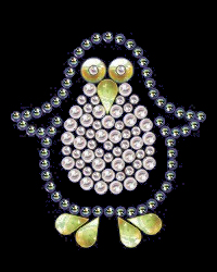 Penguin rhinestud design (pack of 10)