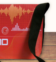 Image bag medium black with detachable flap