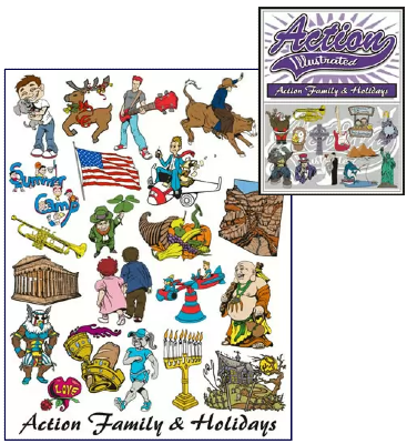 Action Illustrated Action Family and Holidays Clipart 