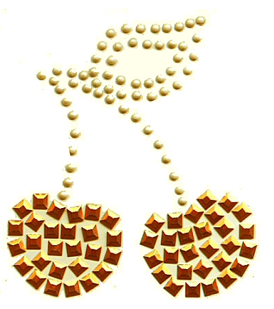 Cherry rhinestud design (pack of 10)