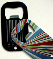 Compact steel bottle opener