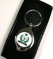 Keyring tear drop shaped silver with presentation box (06)