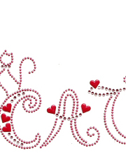 Cat and heart rhinestone and nailhead design (pack of 10)
