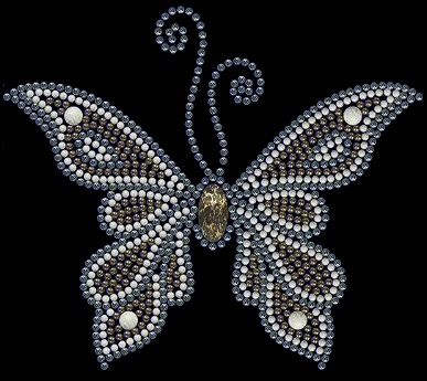 Gold, silver and white nailhead butterfly (pack of 5)