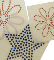 Sticky flock rhinestone template material