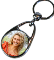 Keyring round silver 30 mm insert