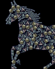 Mosaic horse (pack of 5)