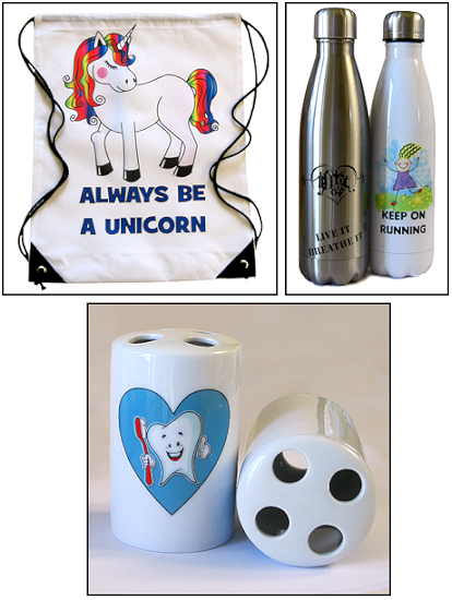 New bottles, gym bag and toothbrush holder