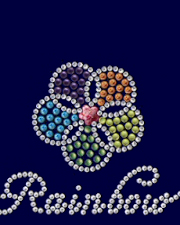 Rainbow rhinestone and nailhead design (pack of 10)
