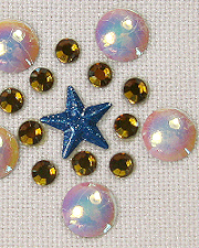 Star nailhead and rhinestone design (pack of 40)