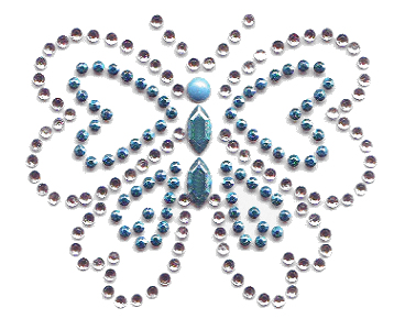 Butterfly rhinestone and rhinestud design (pack of 10)