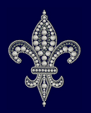 Fleur de lis rhinestud design (pack of 5)