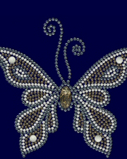 Gold, silver and white nailhead butterfly (pack of 5)
