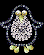 Penguin rhinestud design (pack of 10)