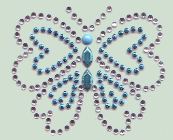 Butterfly rhinestone and rhinestud design (pack of 10)