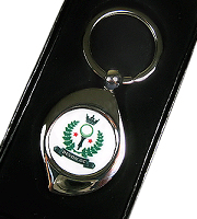 Keyring tear drop shaped silver with presentation box (06)