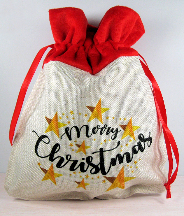 100 polyester linen style gift bag for dye sublimation printing